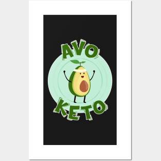 Avoketo Funny Workout Keto Diet Avocado Happy Posters and Art